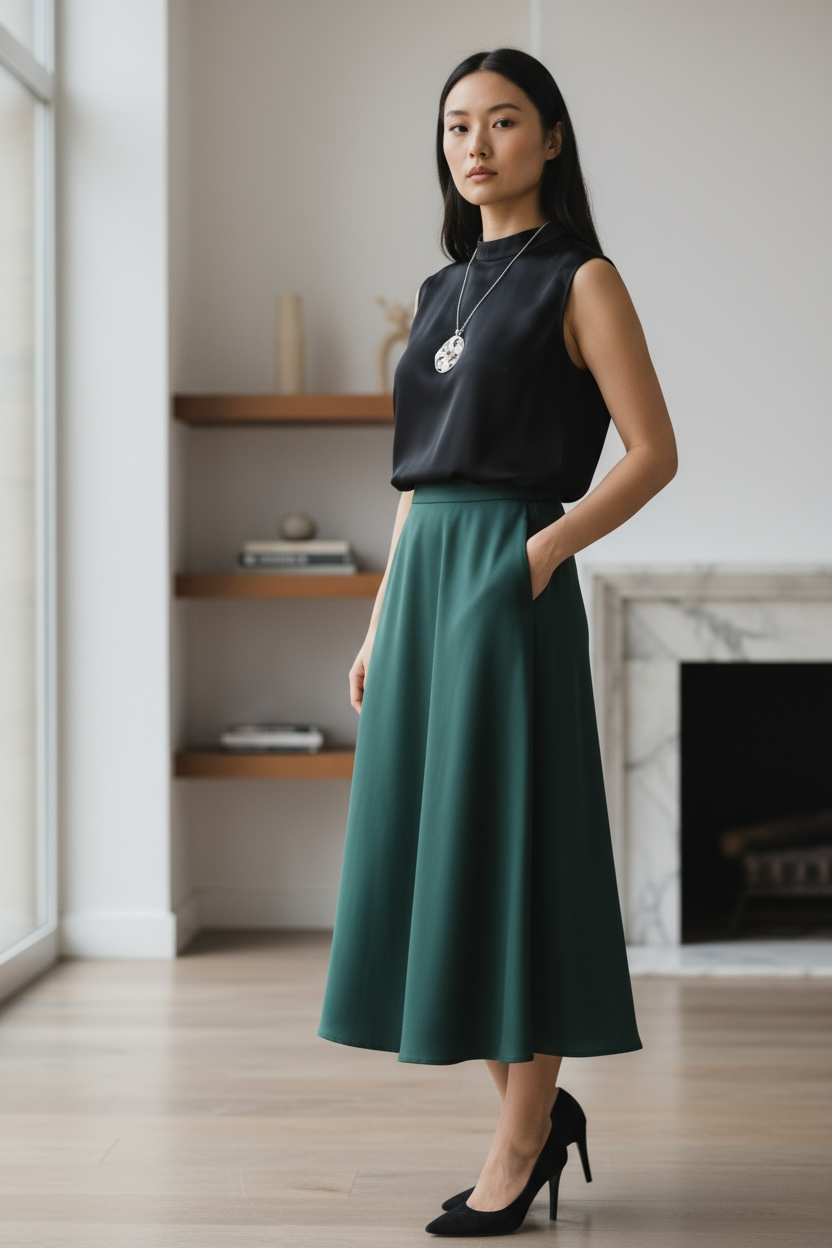 Auspicious Flower Filigree Inlay Locket Pendant Necklace Silver - Yun Boutique