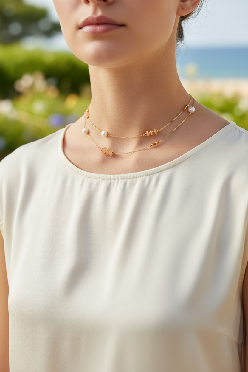 Summer Long Sunstone Necklace - Yun Boutique