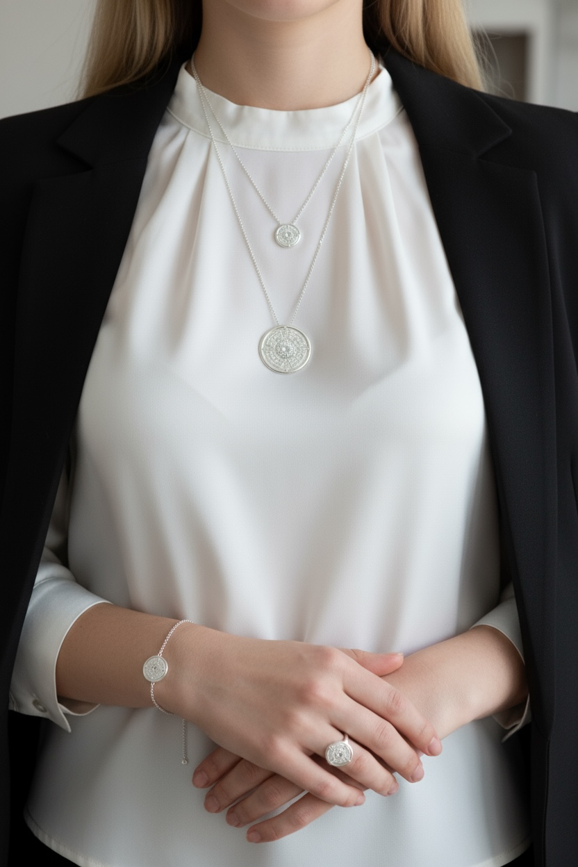 Revive Your Inner Kingdom Large Pendant Necklace Silver