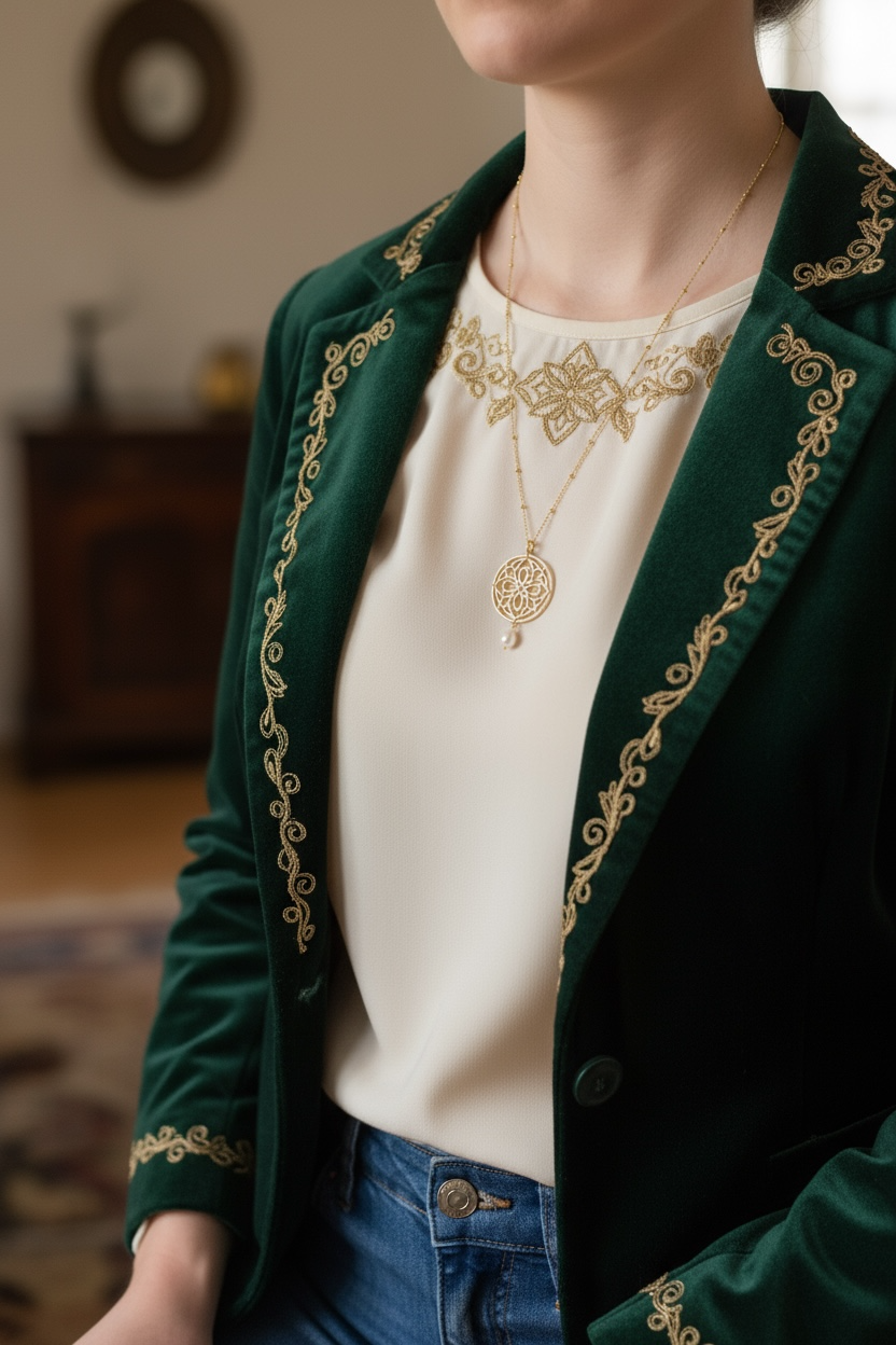 Collar colgante grande de oro con origen auspicioso