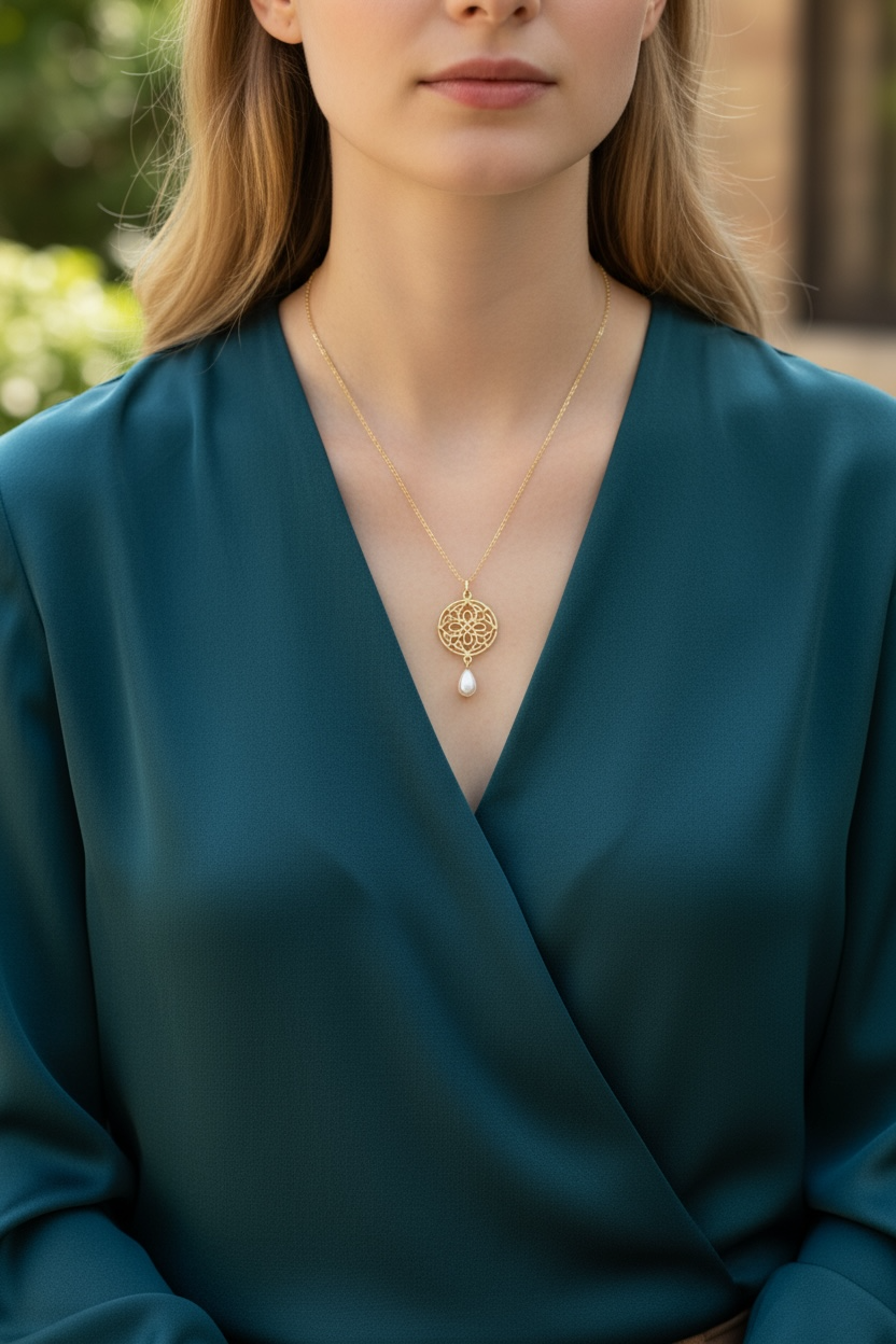 Auspicious Origin Large Pendant Necklace Gold - Yun Boutique