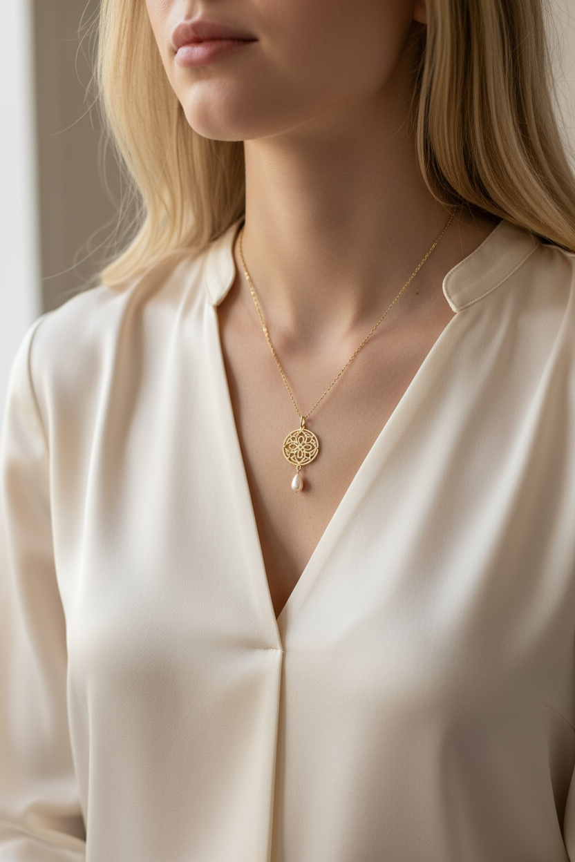 Auspicious Origin Small Pendant Necklace Gold - Yun Boutique