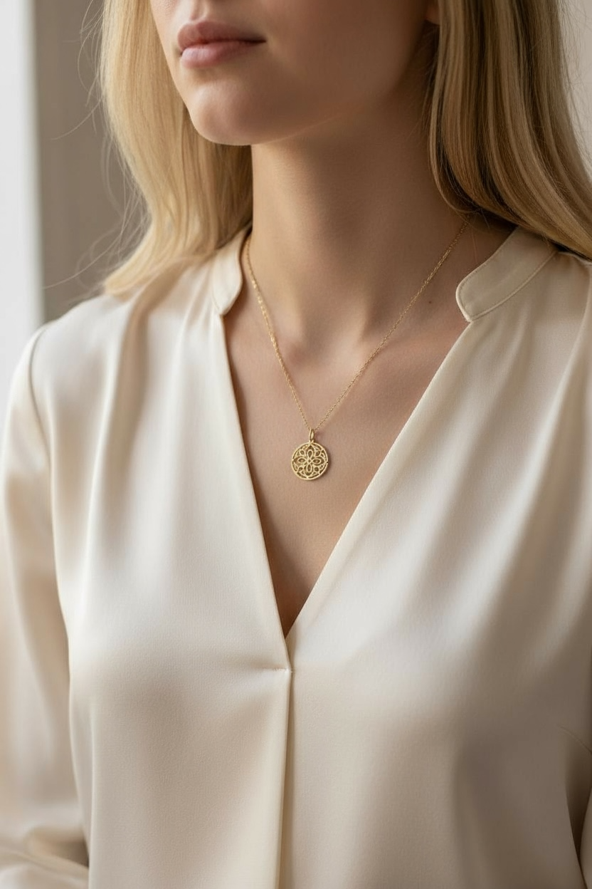 Auspicious Origin Small Pendant Necklace Gold - Yun Boutique
