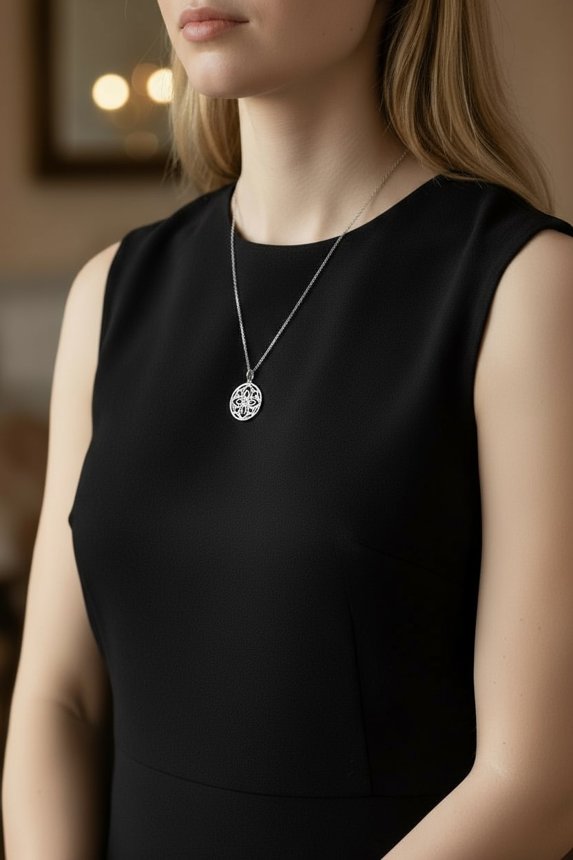 Auspicious Origin Medium Pendant Necklace Silver - Yun Boutique