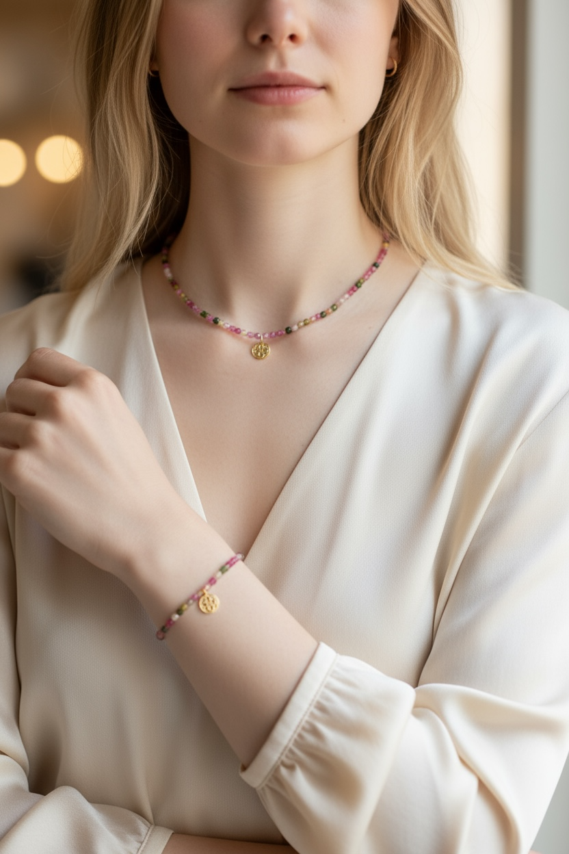 Auspicious Origin Tourmaline Necklace and Bracelet Set - Yun Boutique