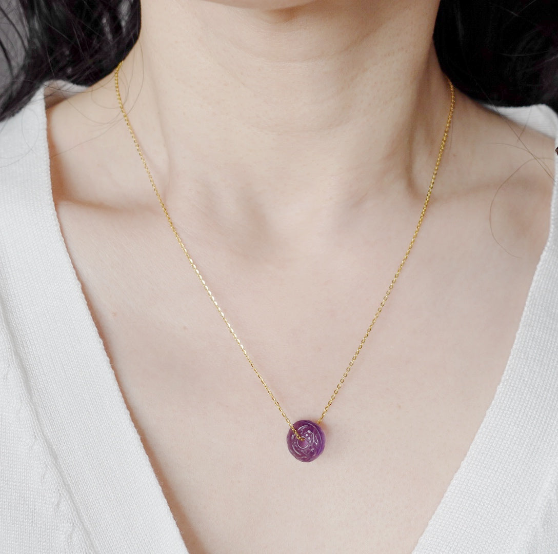Vintage Amethyst Pendant Necklace - Yun Boutique