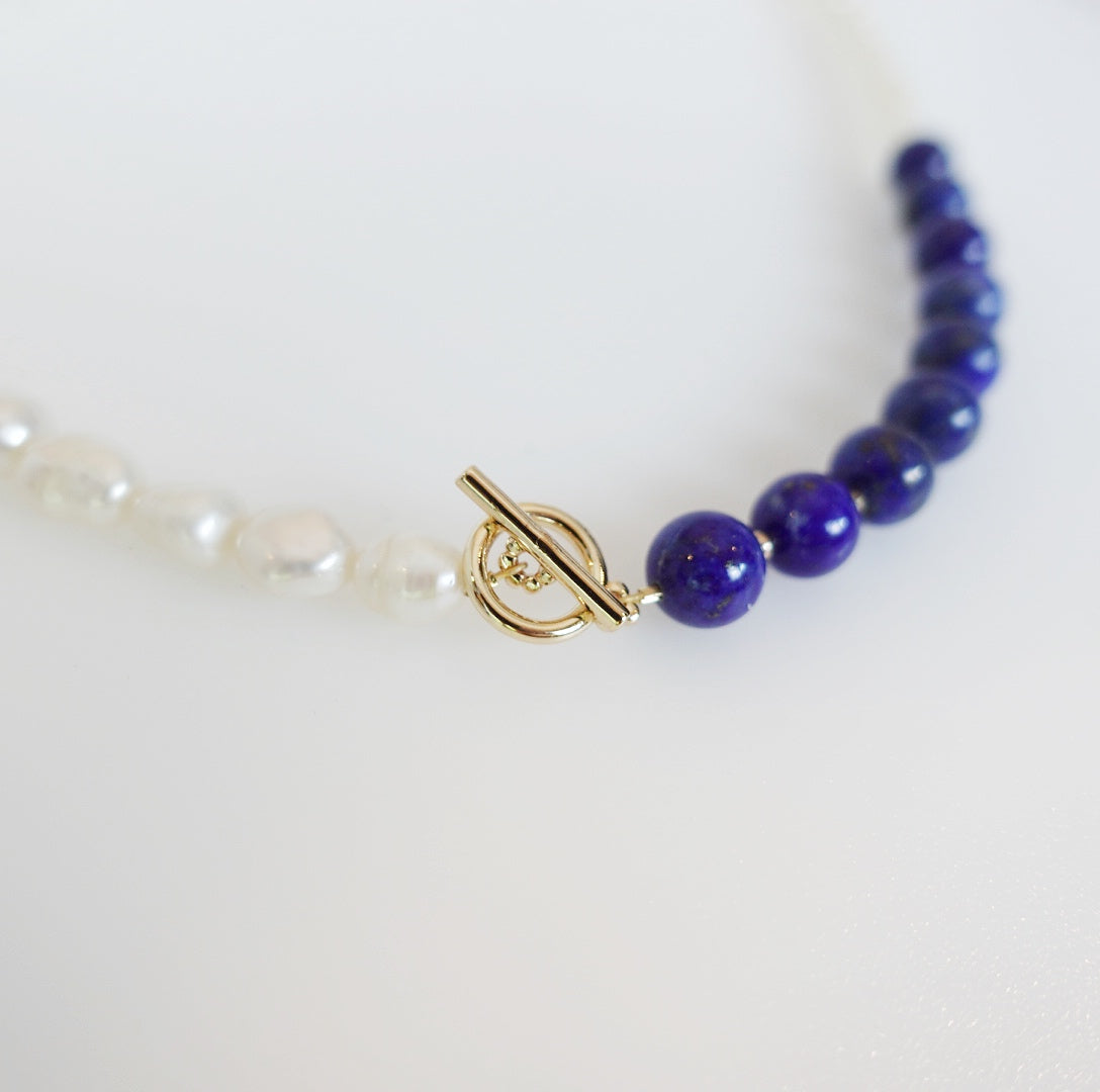 Lapis Pearl Necklace - Yun Boutique