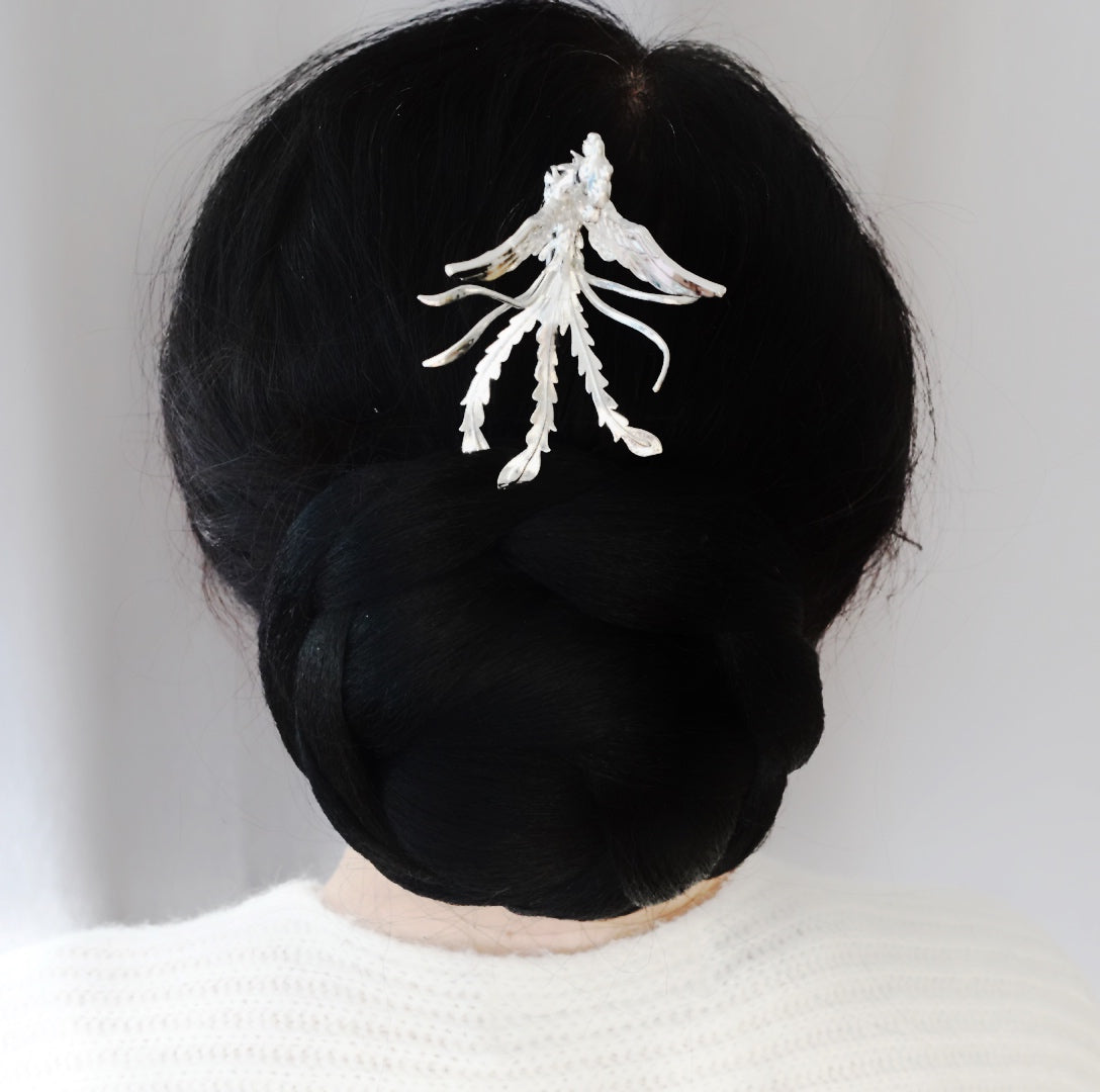 Silver Phoenix Statement Hairpin - Yun Boutique