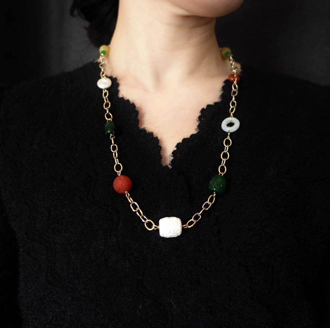 Metropolis Hermit Gem Station Necklace - Yun Boutique
