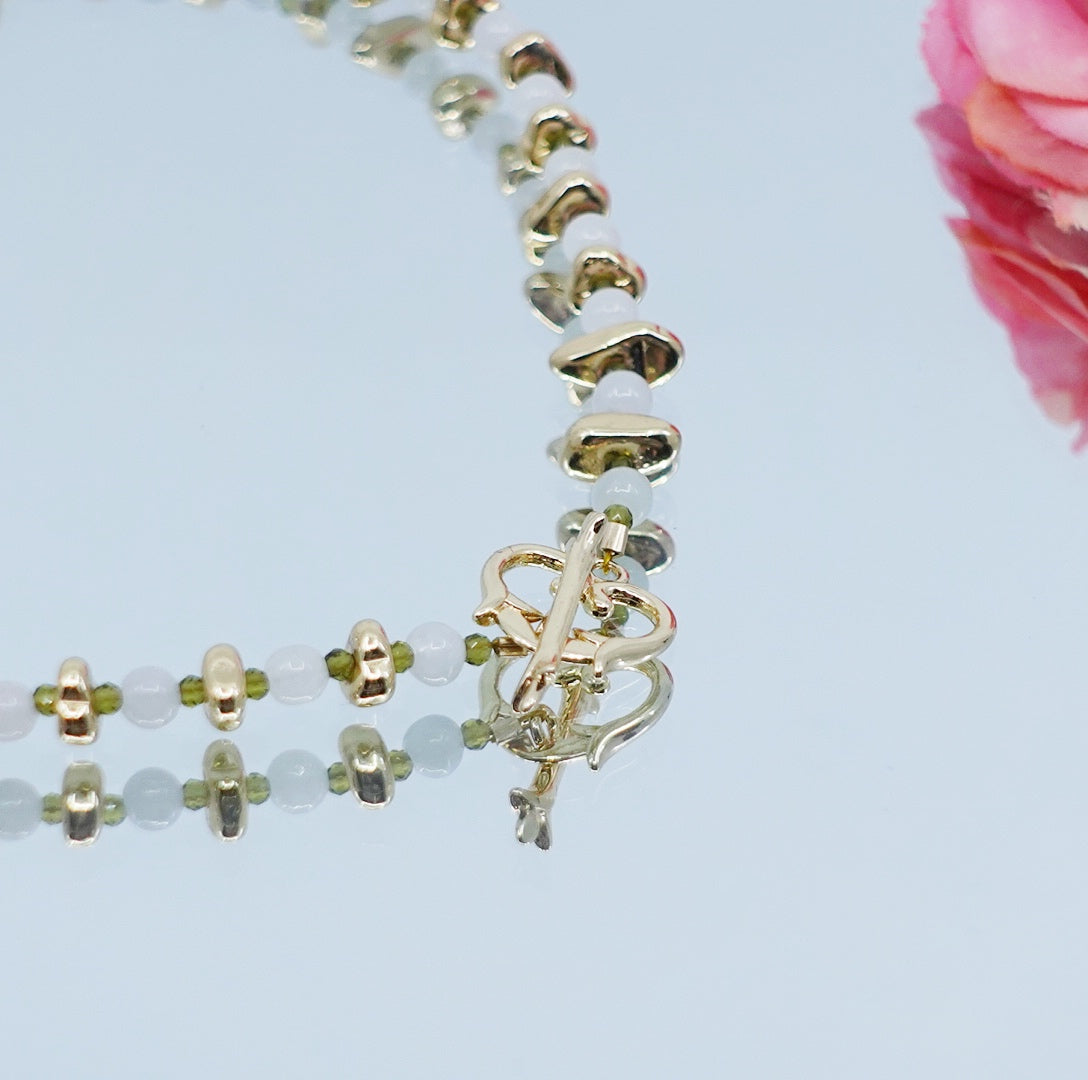 Elf Forest Jadeite Choker Necklace Gold