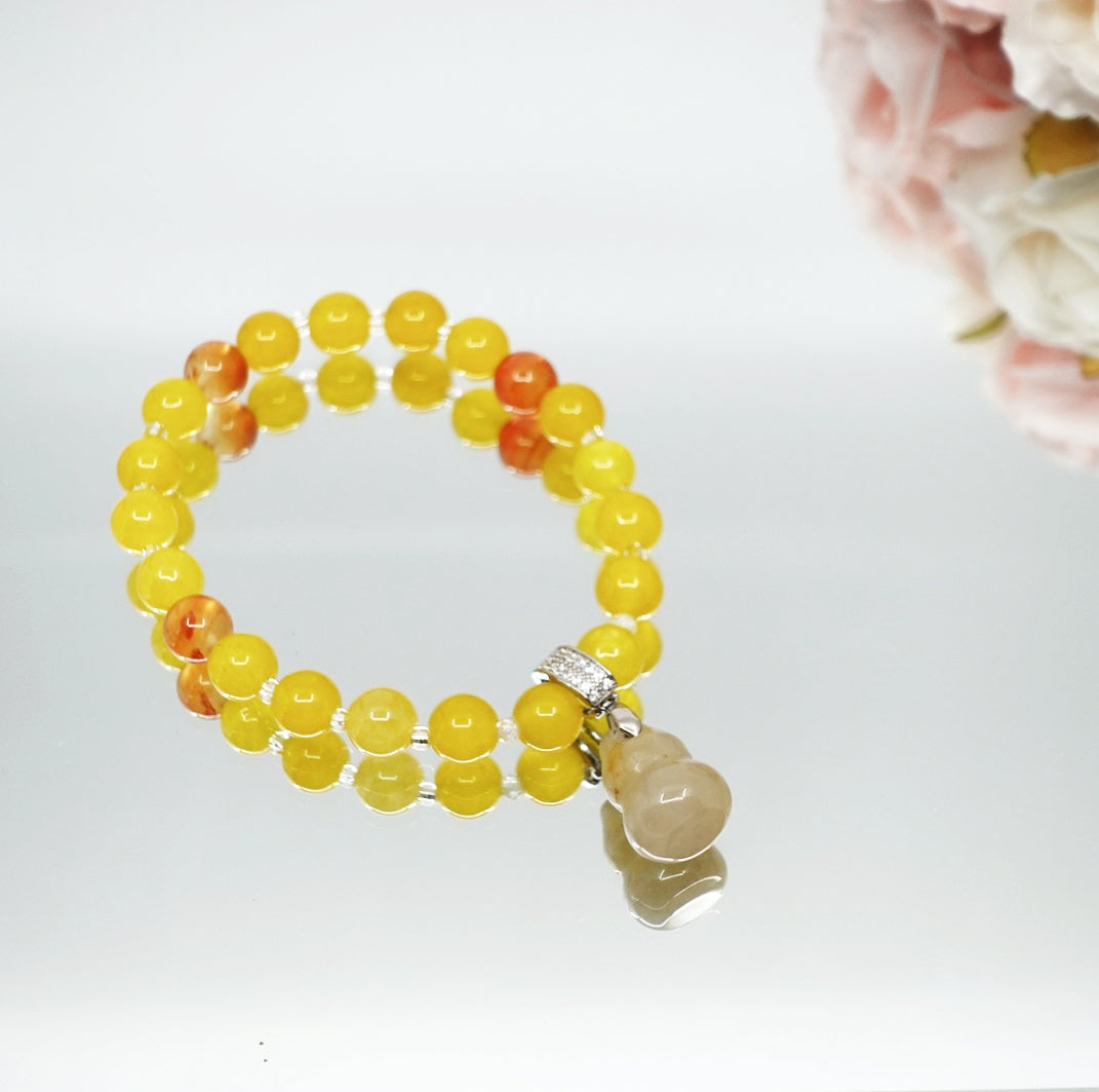 Yellow Jade Gourd Bracelet