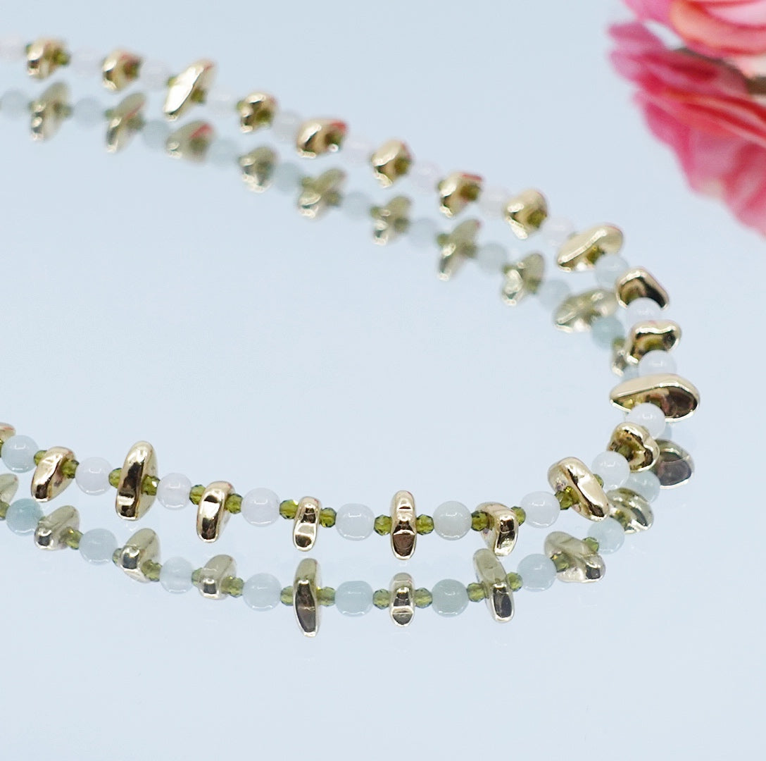 Elf Forest Jadeite Choker Necklace Gold