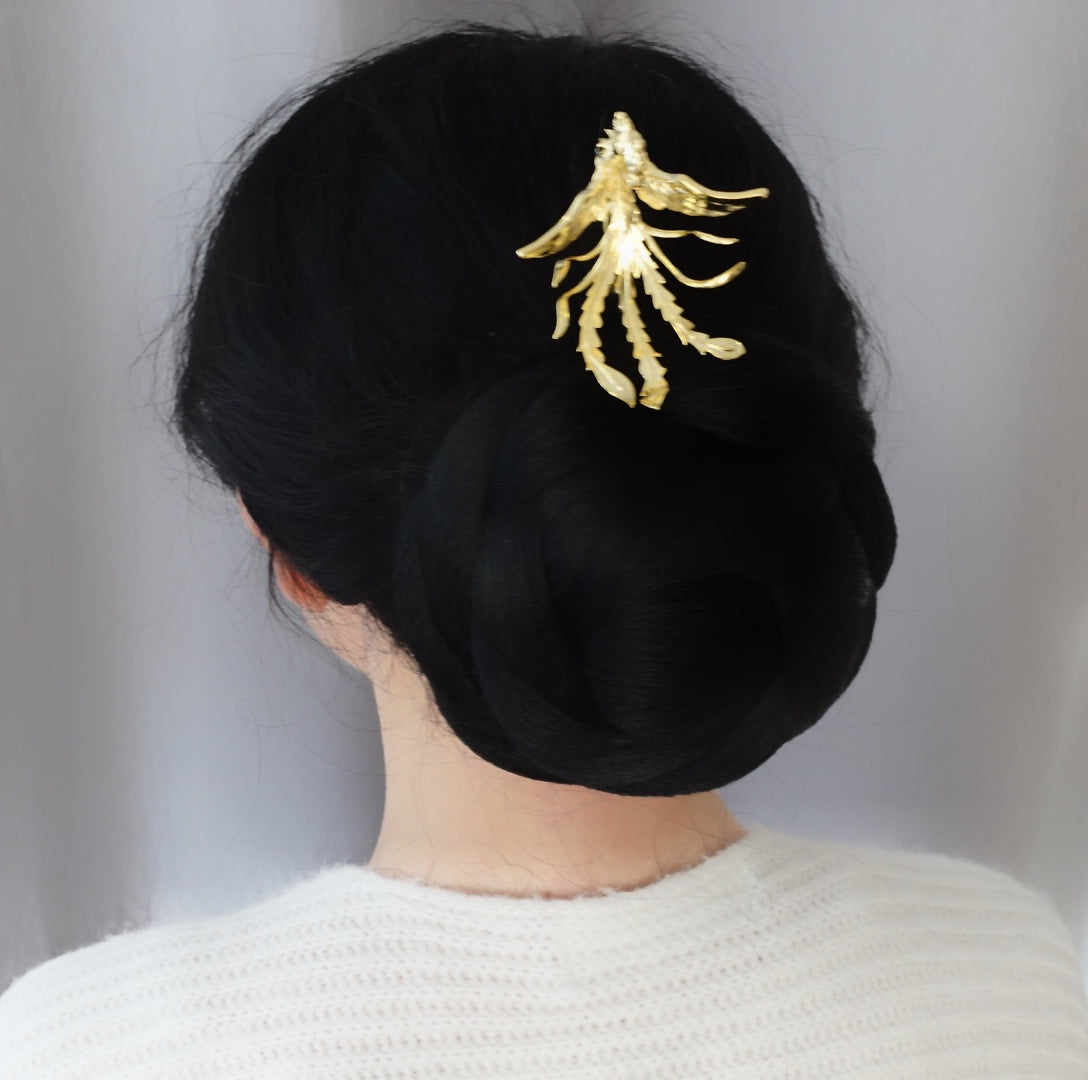 Gold Phoenix Statement Hairpin - Yun Boutique