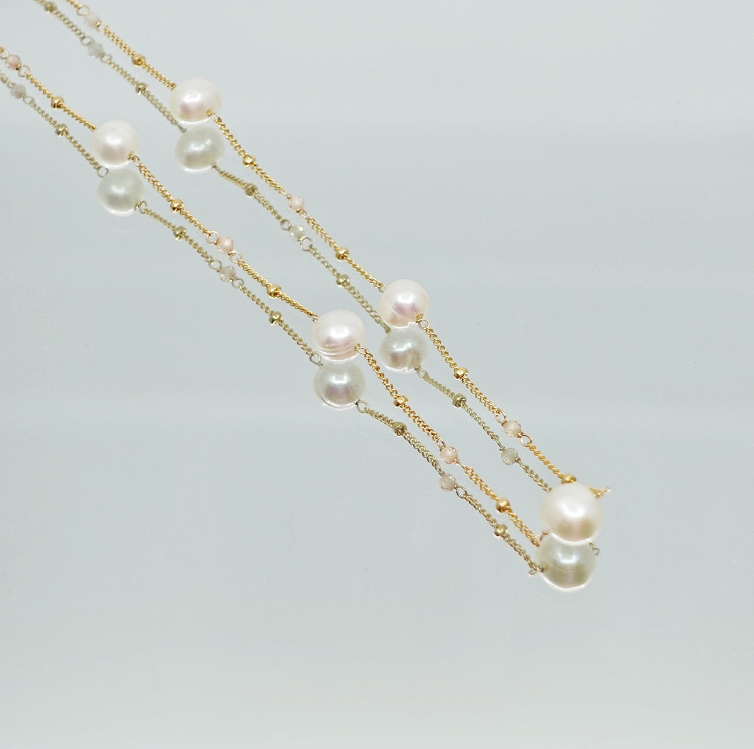 Layered Duo Pearl Necklaces with Extension - Yun Boutique