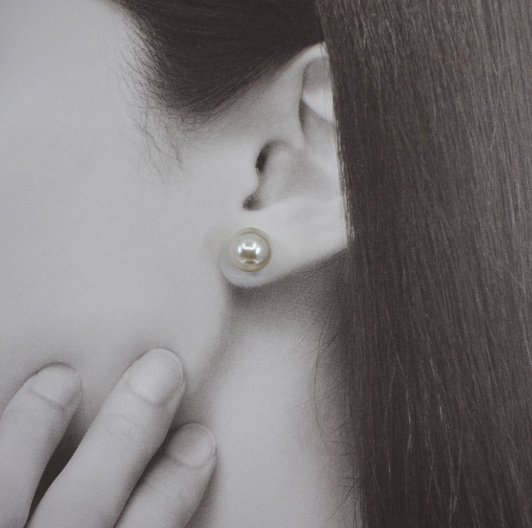 Rose Flower Stud Earrings in Sterling Silver with Pearl Ear Nut - Yun Boutique