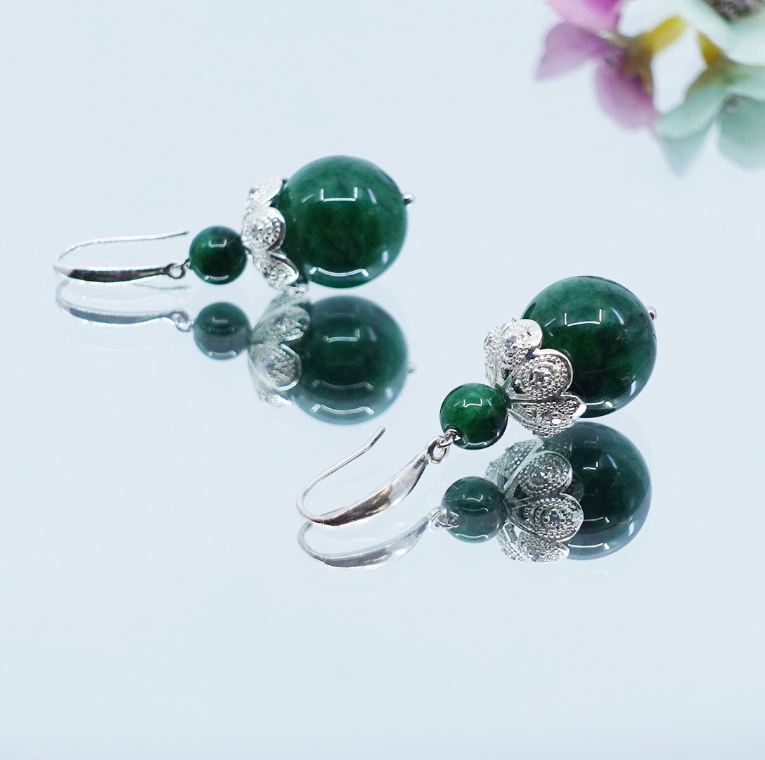 Elf Forest Jadeite Statement Necklace Set - Yun Boutique