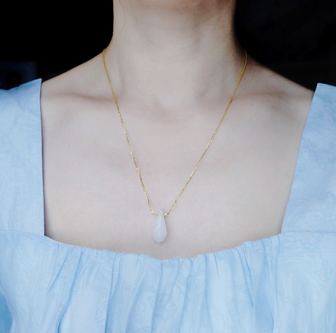 Elf Forest White Quartz Floral Necklace Necklace - Yun Boutique