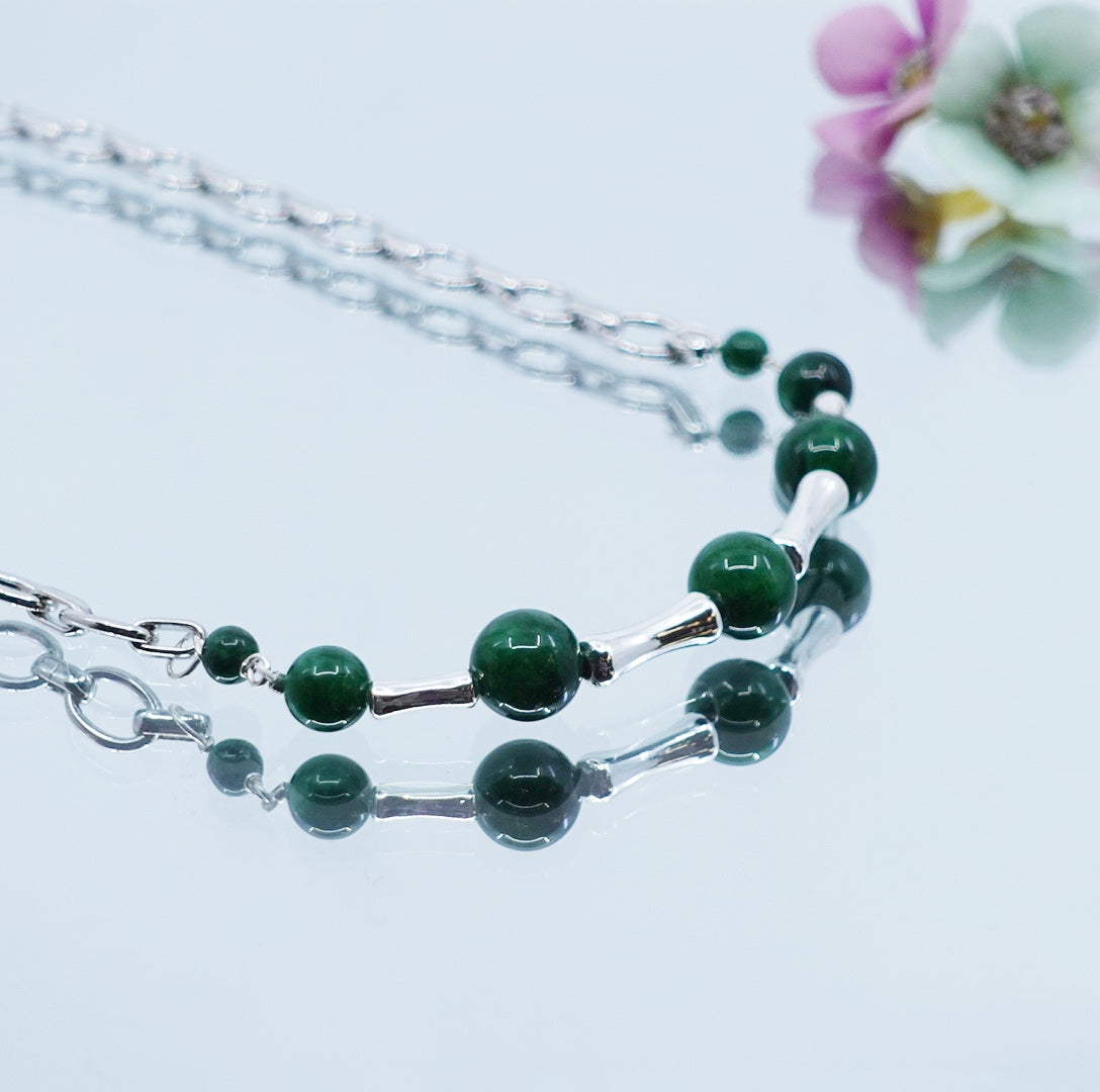 Elf Forest Jadeite Statement Necklace Set - Yun Boutique