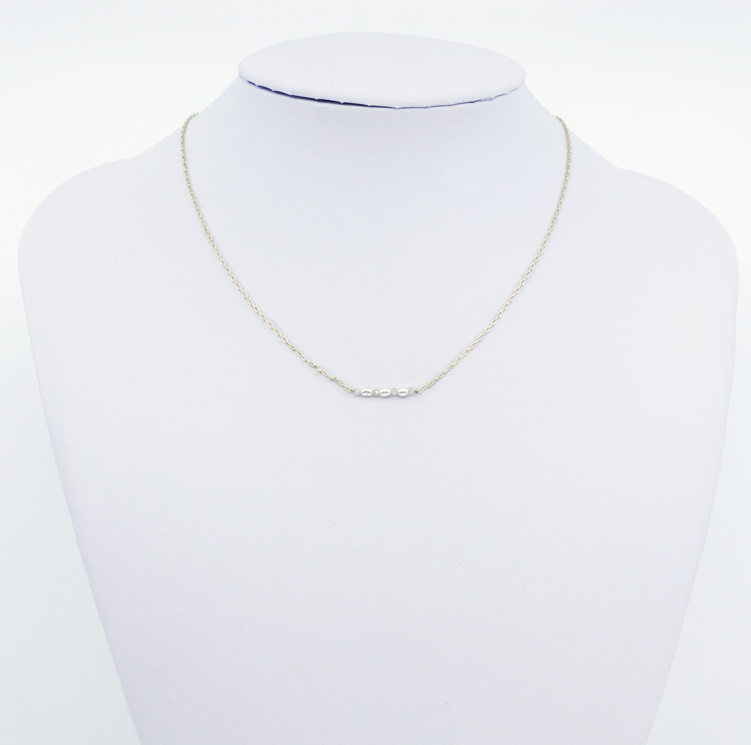 Pearl Line Necklace and Earrings Set - Yun Boutique