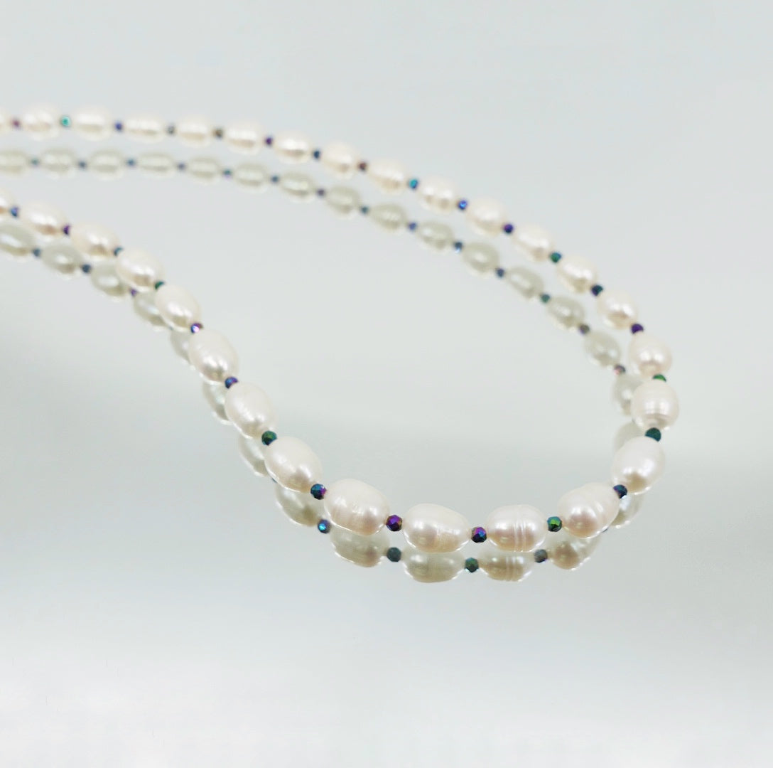 Multi-style 16 Inch Pearl Necklace Deep Purple - Yun Boutique