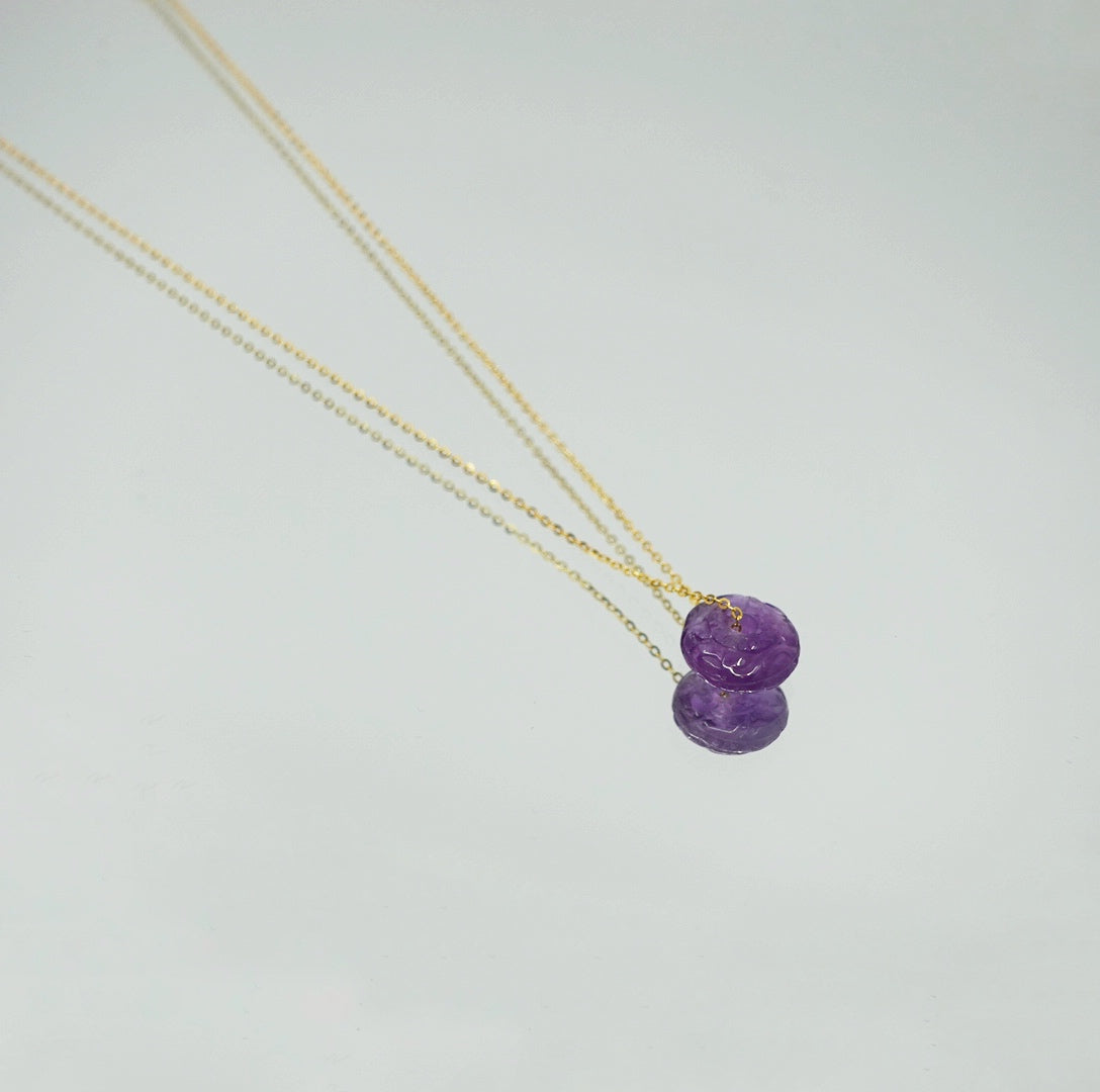 Vintage Amethyst Pendant Necklace - Yun Boutique