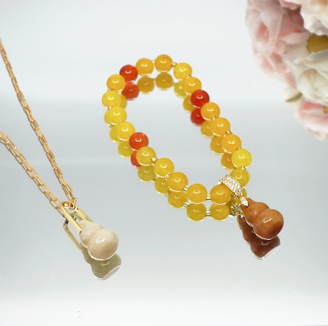 Yellow Jade Gourd BraceletYellow Jade Gourd Bracelet