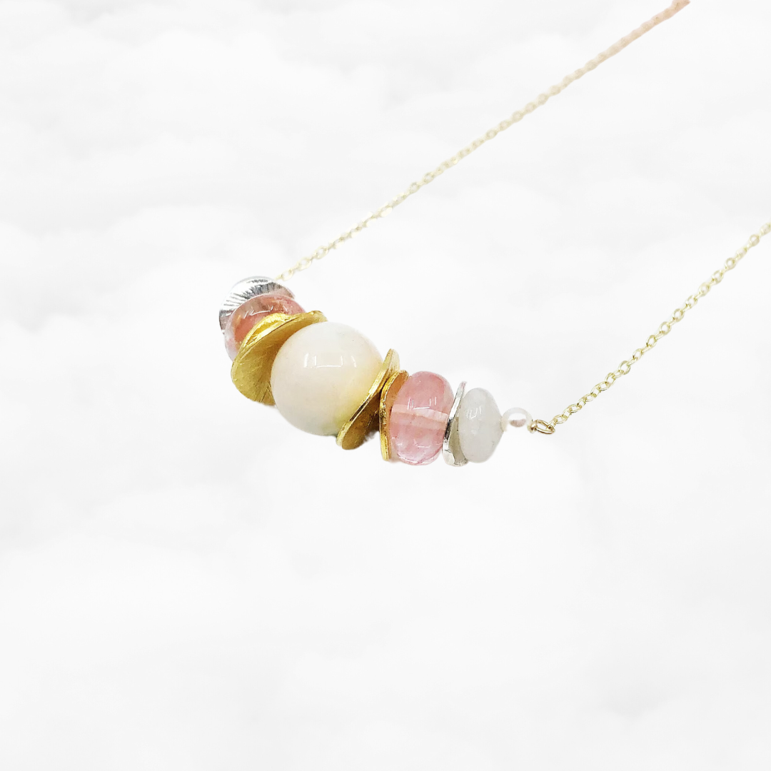 Jade and Quartz Necklace - Yun Boutique