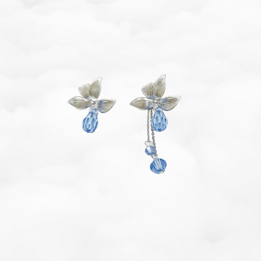 Orchid Swarovski Drop Earrings - Yun Boutique