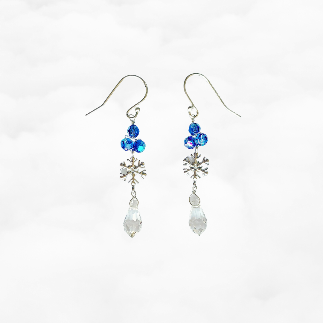 Gold Snowflake Drop Earrings - Yun Boutique