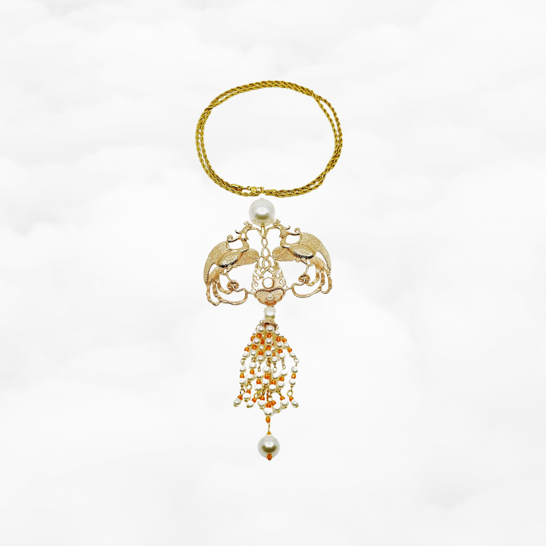 Duo Phoenix Pearl Tassel Necklace - Yun Boutique