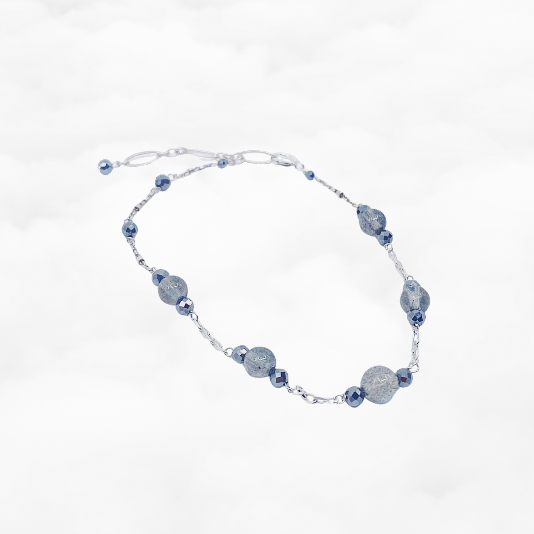Grey Moonstone Chain Bracelet in Sterling Silver - Yun Boutique