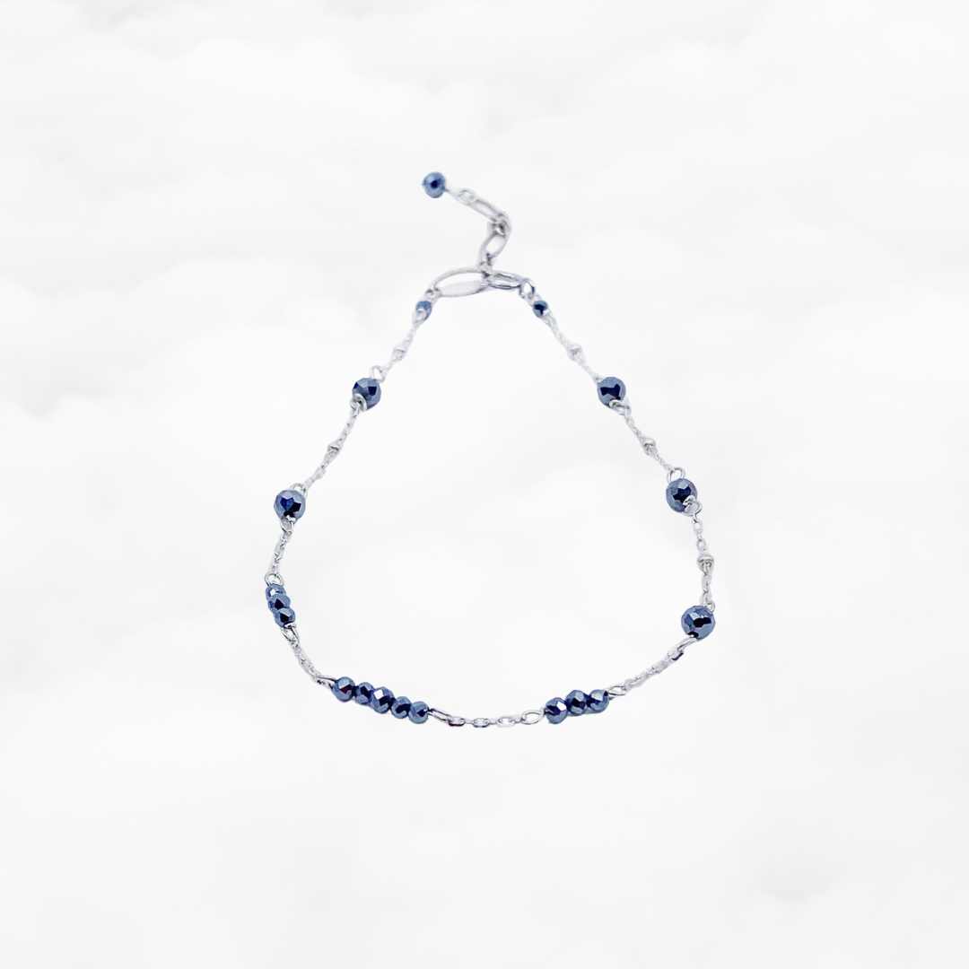 Grey Terahertz Stone Chain Bracelet Silver - Yun Boutique