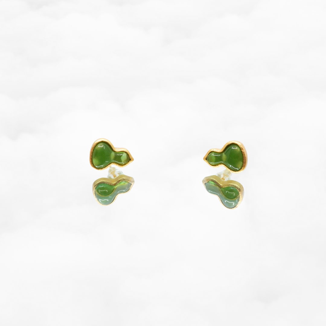 Green Gourd Stud Earrings - Yun Boutique