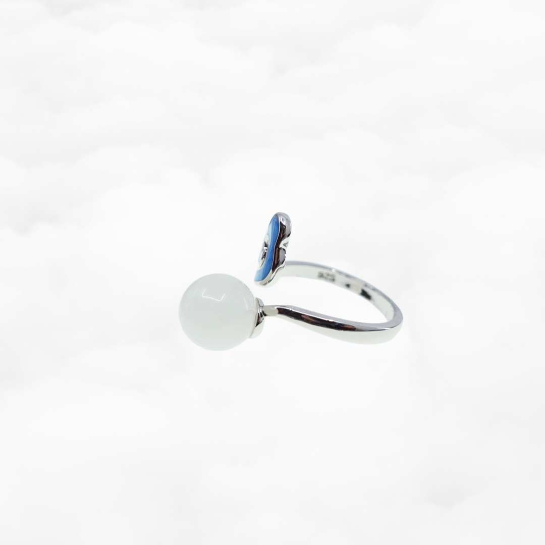 Enamel Auspicious Cloud Ring - Yun Boutique