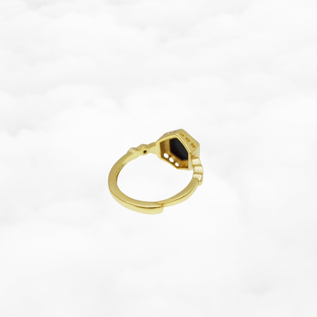 Black Jade Honeycomb Ring - Yun Boutique