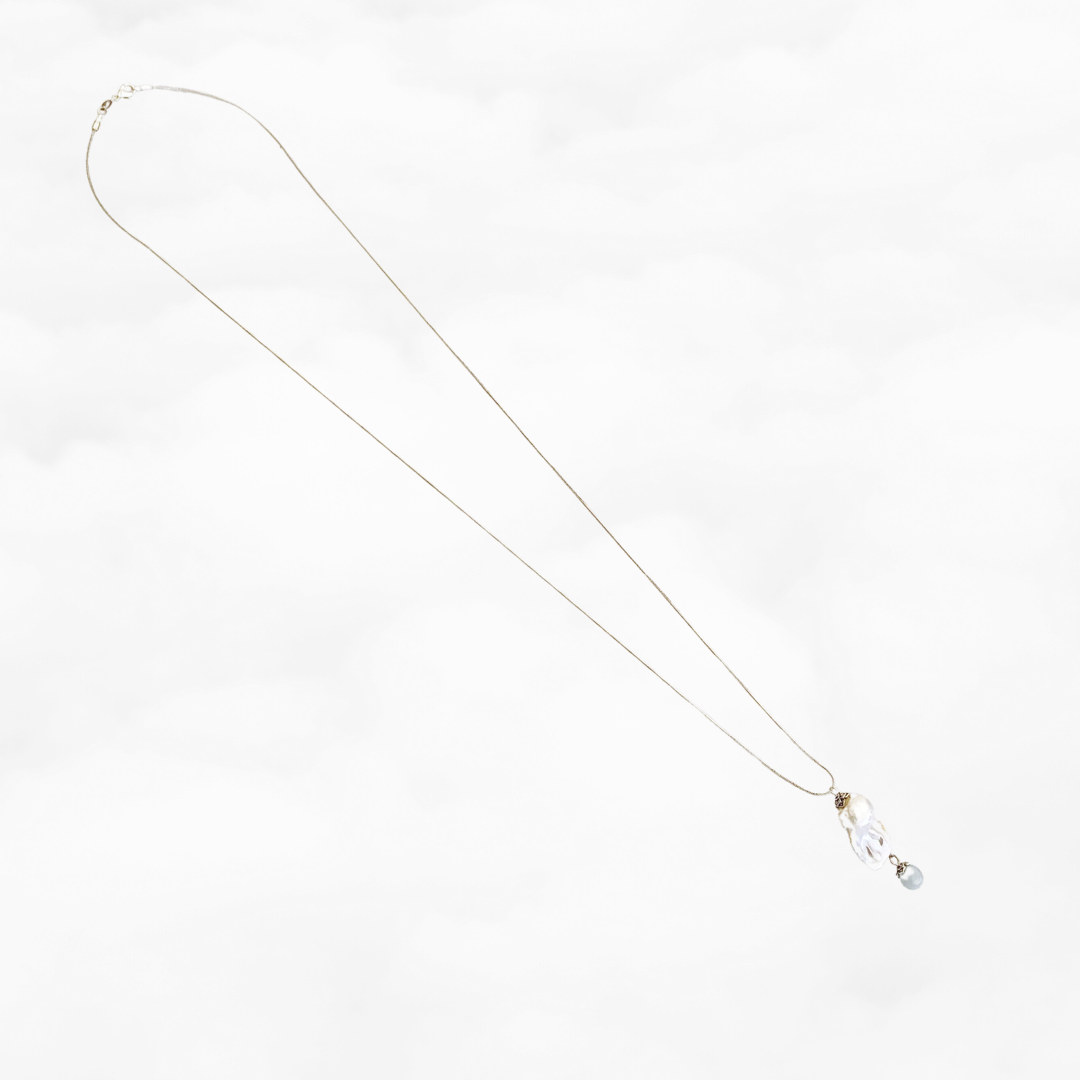 Tear of Compassion Large Baroque Pearl Pendant Necklace - Yun Boutique