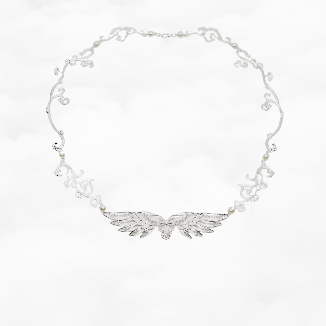 Silver Phoenix Wing Statement Necklace - Yun Boutique