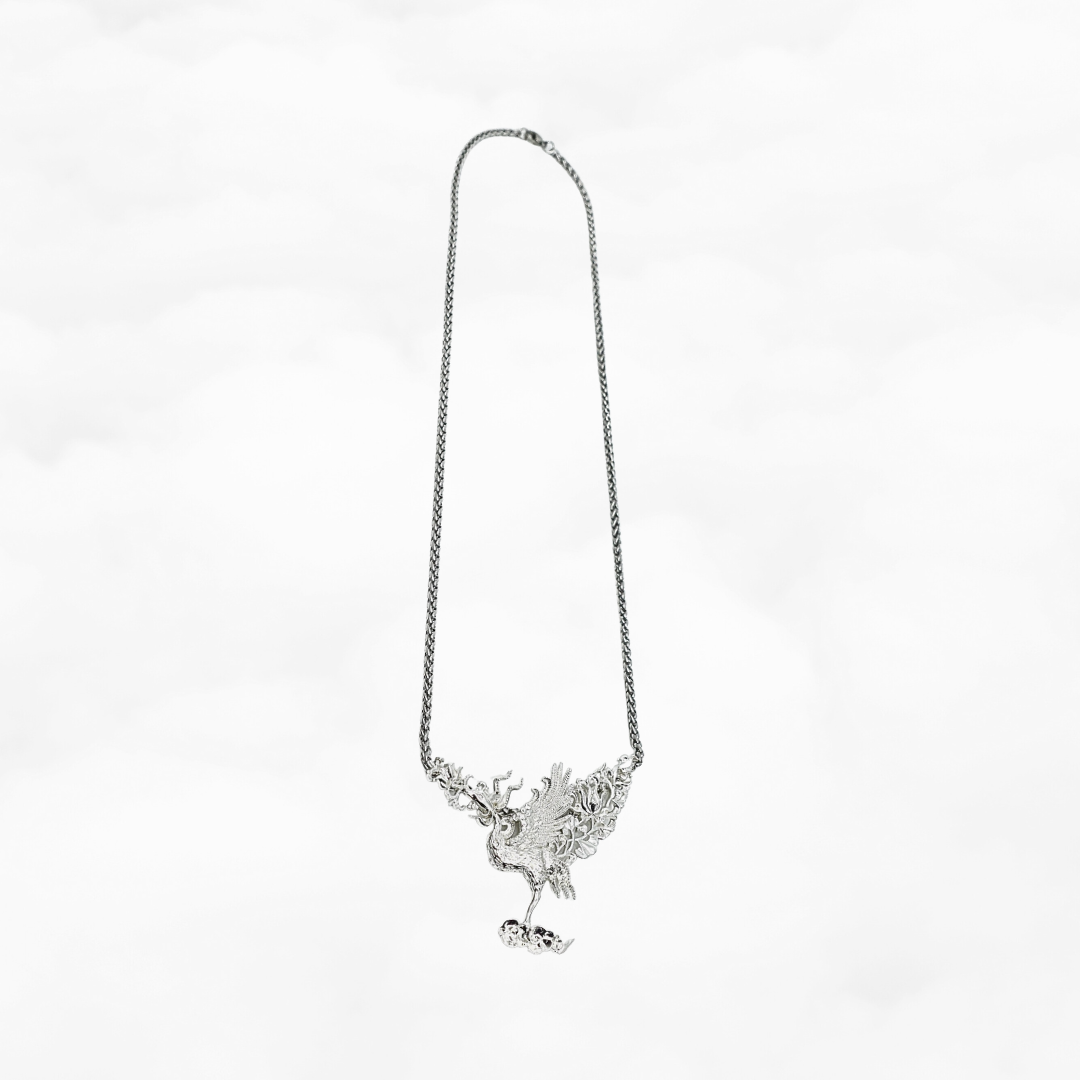 Silver Phoenix Pendant Necklace - Yun Boutique
