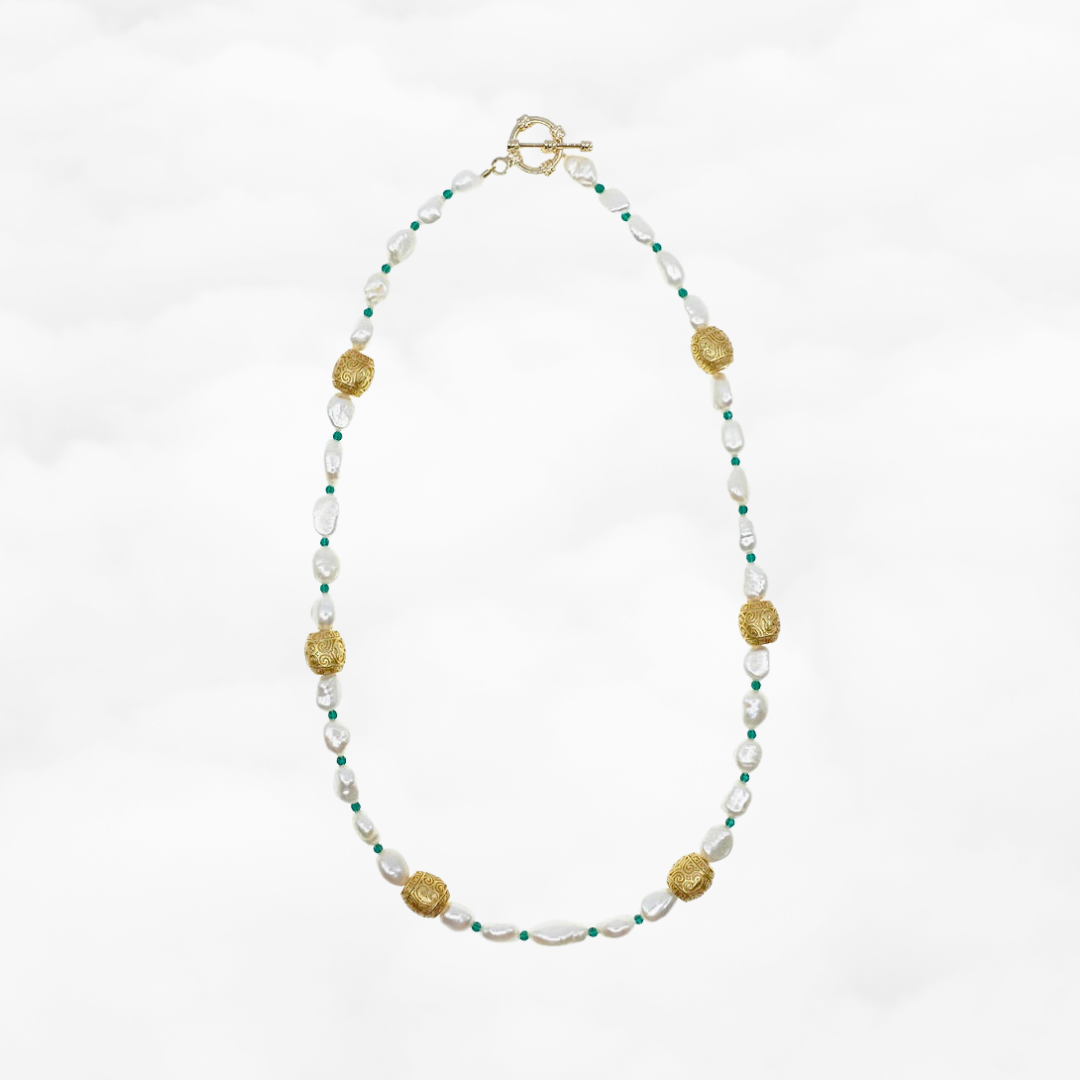 Baroque Pearl Necklace with Auspicious Clouds - Yun Boutique