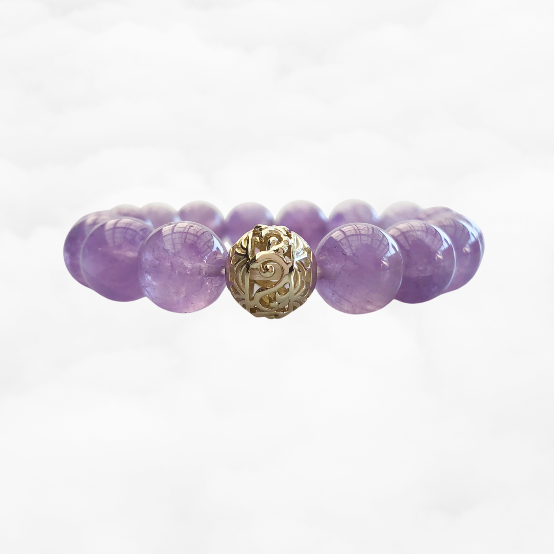 Beaded Amethyst Bracelet 12mm - Yun Boutique