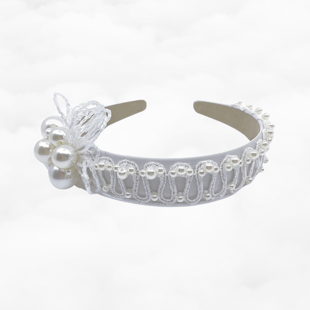 Pearl Flower Bridal Headband - Yun Boutique