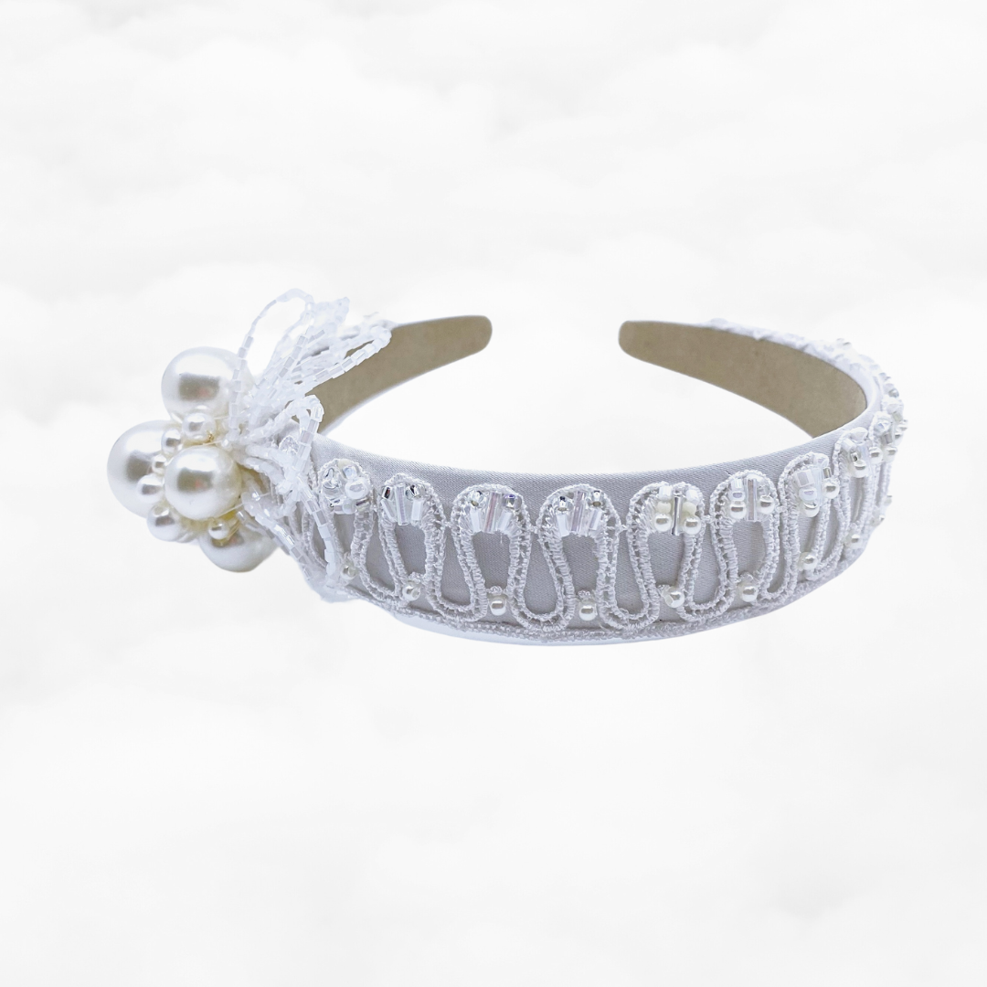 Pearl Flower Bridal Headband - Yun Boutique