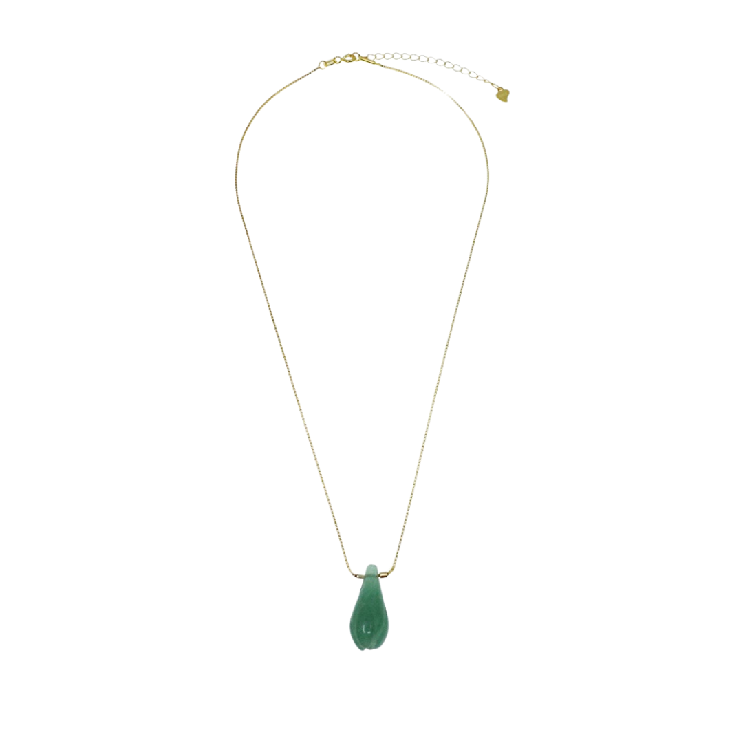 Elf Forest Aventurine Petal Necklace