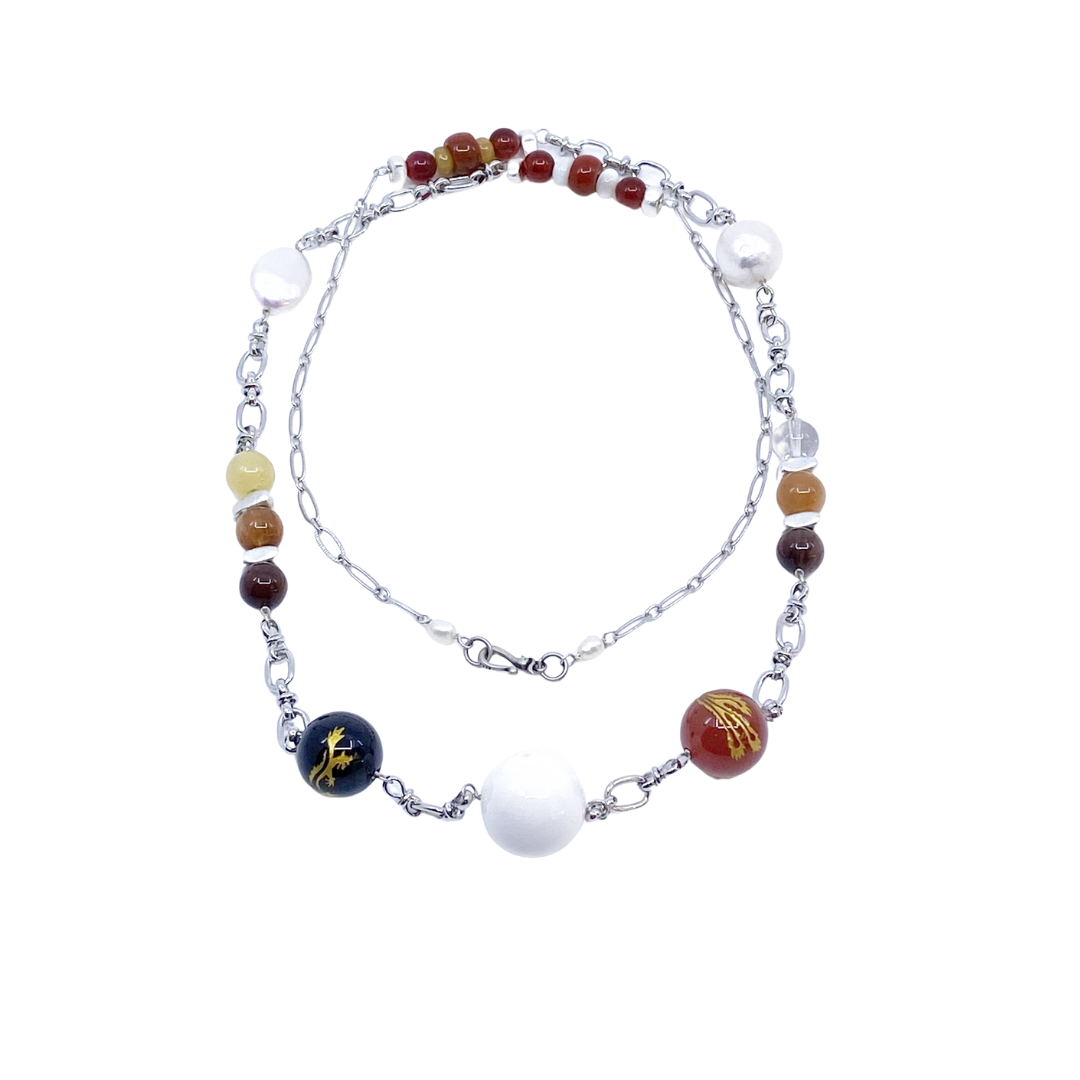 Metropolis Hermit Long Gemstone Necklace