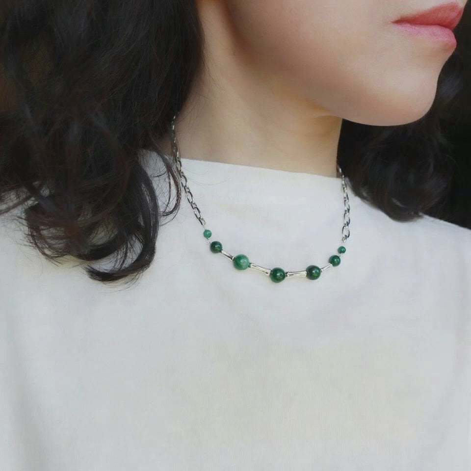 Elf Forest Jadeite Statement Necklace - Yun Boutique