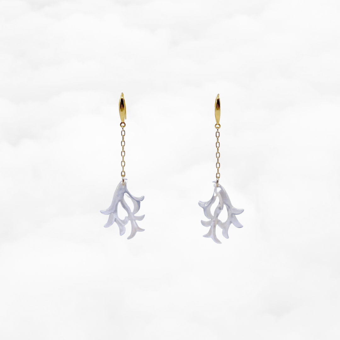 Mother Pearl Coral Branch Earrings - Yun Boutique