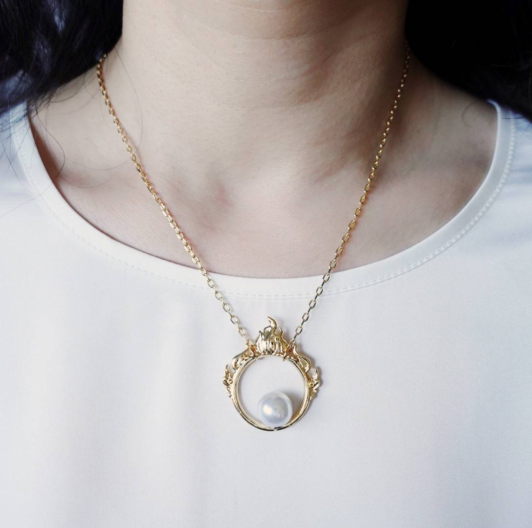 Sacred Fire Necklace Gold - Yun Boutique