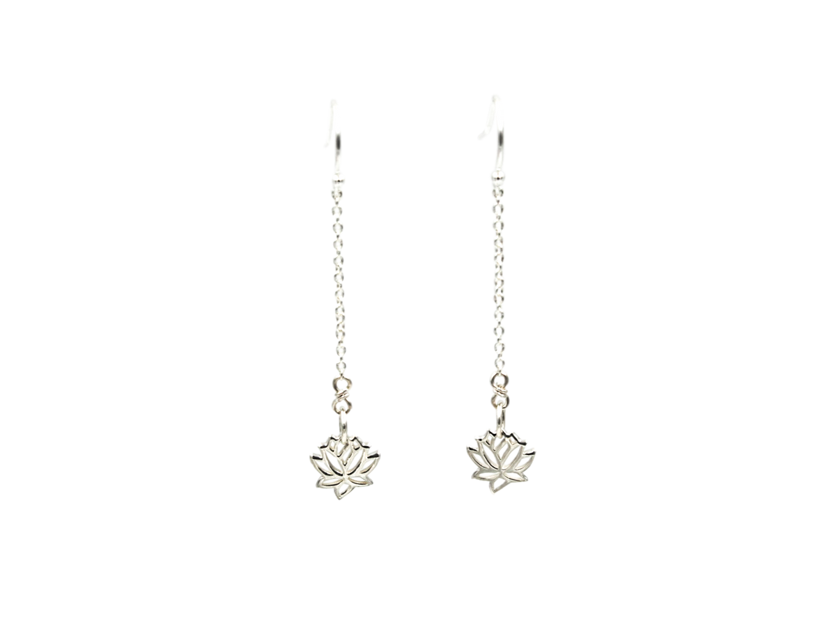Sterling Silver Lotus Earrings - Yun Boutique