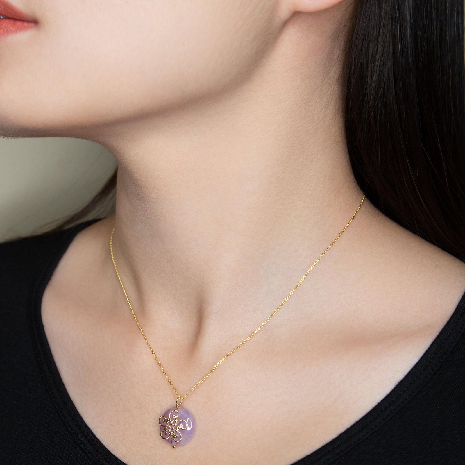 Heavenly Flower Amethyst Pendant Necklace