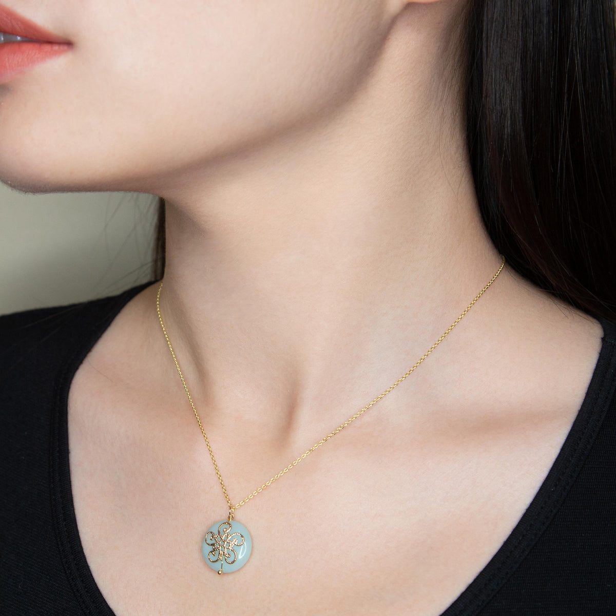 Heavenly Flower Amazonite Pendant Necklace